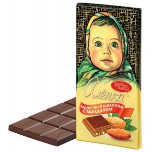 Chocolade reep met amandelen "Aljonka" 
